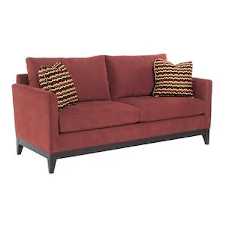 Contemporary Sofa with Exposed Wood Trim